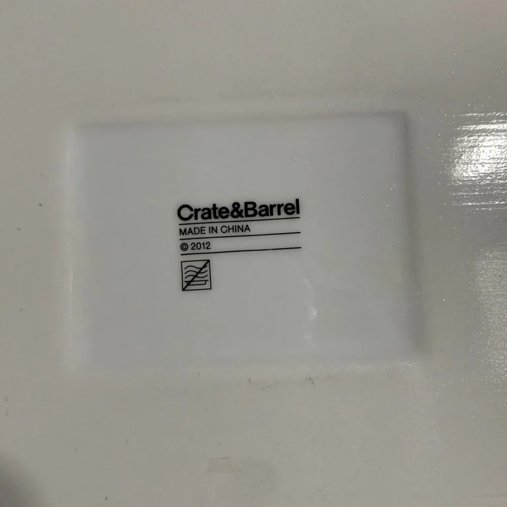 Crate and Barrel 2012 Snowflake Design rectangular ceramic large platter